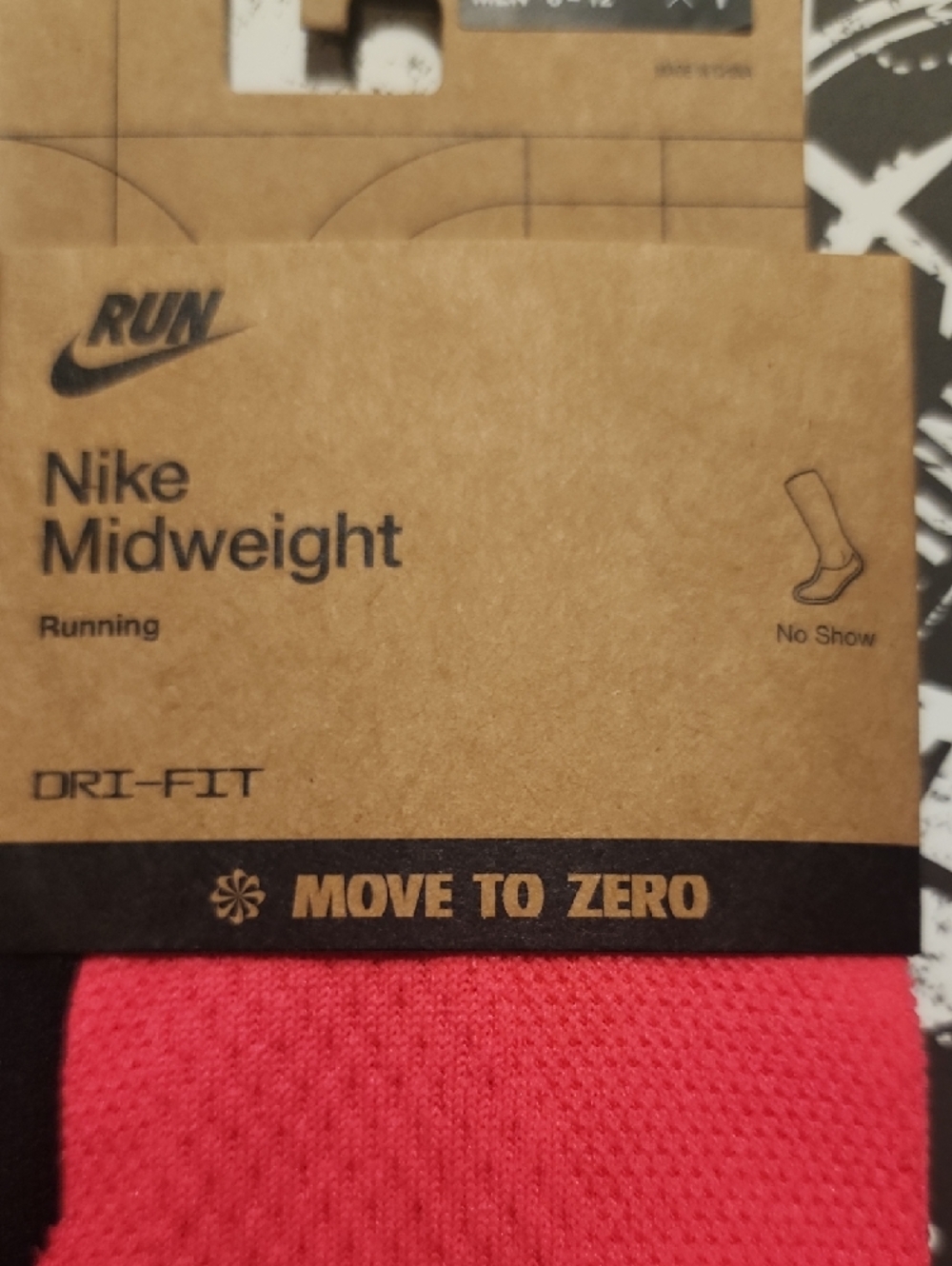 Nike Midweight No-Show Running Socks - Pink with Black Accent - Picture 5 of 5